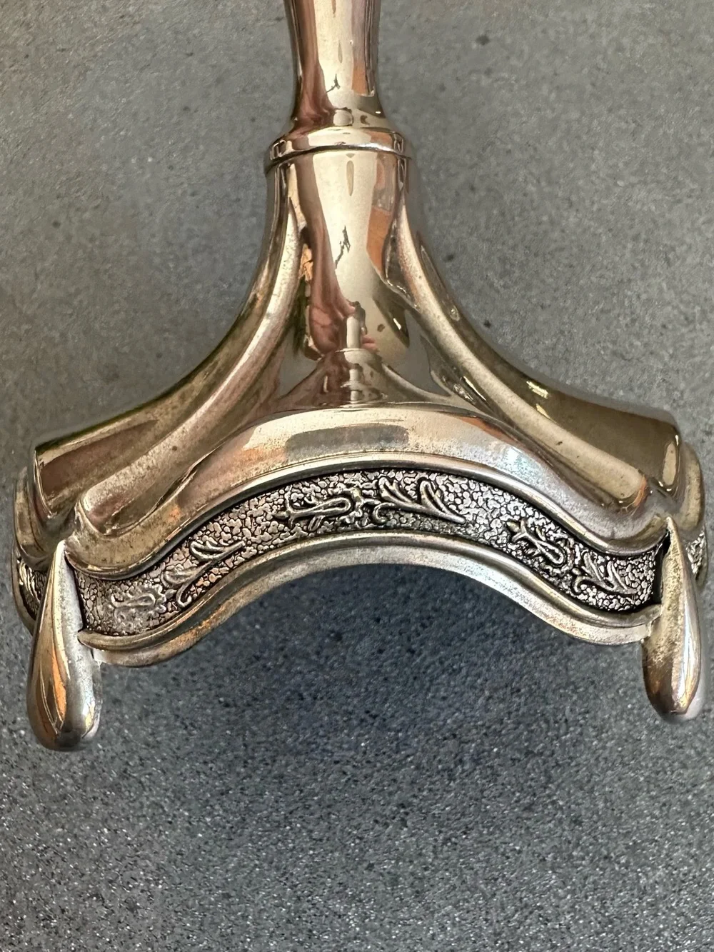 FLORAL SILVER-PLATED CANDLESTICKS